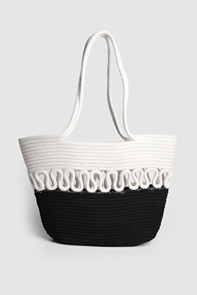 Store حقيبة كتف نسائية من القش موديل لابس