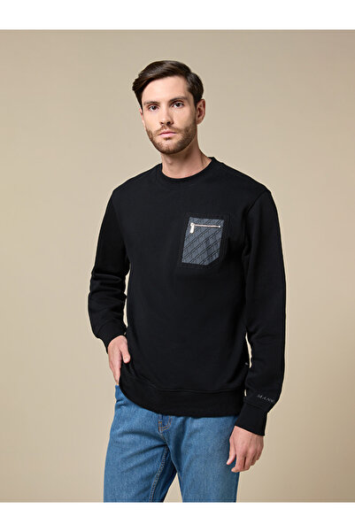 Mannerism Black Cotton Sweatshirt w/Zipper