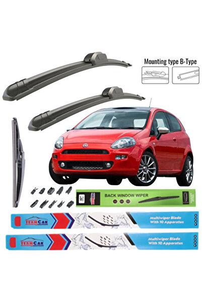 TEAMCAR Wipers Fiat Punto 3 doors (Evo 199) 2009-2012 - Complete Set