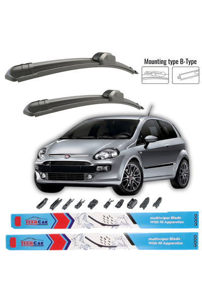 TEAMCAR Υαλοκαθαριστήρες Fiat Punto 3 πόρτες (199) 2012-2018