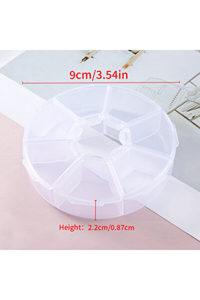 Choice 9cm 7 Grids Transparent Plastic Storage 9cm Jewelry Round Box Compartm...