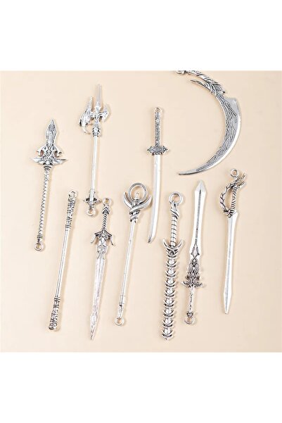 Choice 10pcs 10pcs/pack Antique Silver Color Knight Sword Charms Pendant For ...