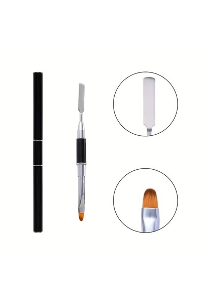 Choice فرشاة جل سوداء جديدة مع مشبك، تصميم ثنائي في واحد، فرشاة ومكشطة للأظاف...