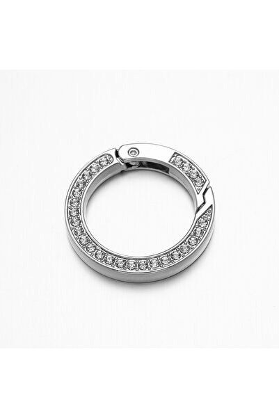 Choice مجموعة من 5 حلقات معدنية دائرية قابلة للفتح مطلية بالروديوم، مزودة بمش...