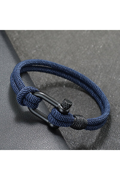 Choice 20.5cm Navy Handmade Double Layer Rope Bracelet Men 4mm Milan Braided ...