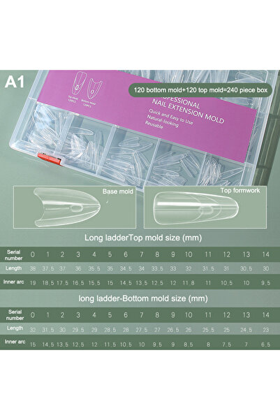 Choice قوالب أظافر بيضاوية مزدوجة 240 قطعة، قوالب أظافر جل لتطويل الأظافر على...
