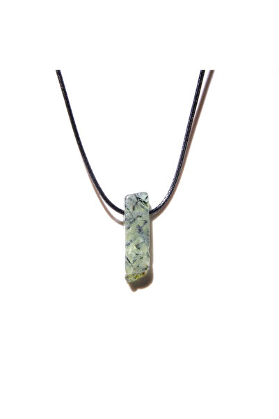 Choice قلادة من حجر البريهنيت الخام بتقنية الريكي العلاجية، مرصعة بأحجار طبيع...