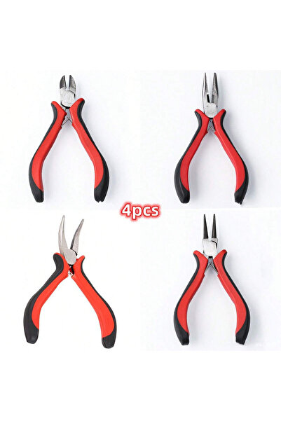 Choice5 Red-4pcs 4pcs/3pcs/1pcs Iron Jewelry Pliers Tool Kit Includes Needle ...