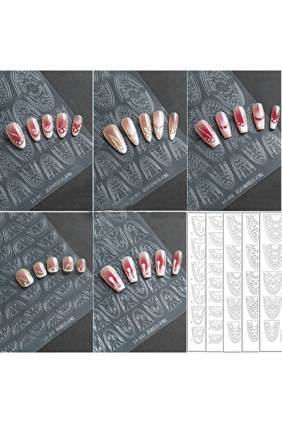 Choice 5 قطع، 5 أوراق، ملصقات أظافر فرنسية على شكل جبن، ذاتية اللصق، ملصقات ف...