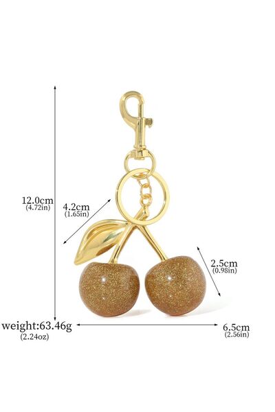 Choice10 K00858-03 Delicious Crystal Red Pink Cherry Keychain Summer Fruits C...