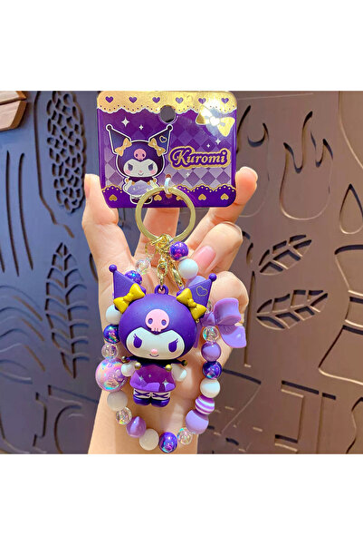 Miniso A 1PC Cartoon Beaded Bracelet Keychain Creative Kurumi Car Bag Keychai...