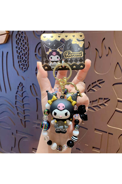 Miniso B 1PC Cartoon Beaded Bracelet Keychain Creative Kurumi Car Bag Keychai...