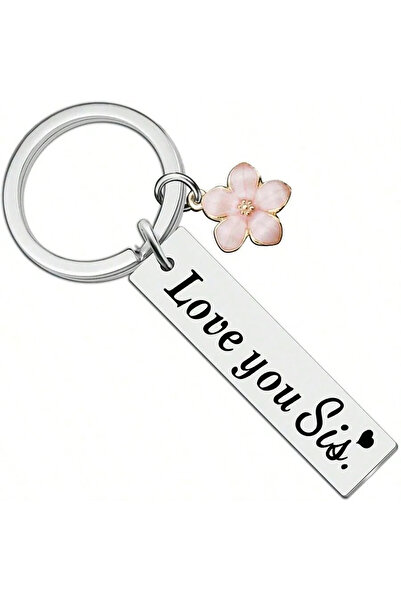 Choice A 1pc Stainless Steel Flower Keychain, Elegant Pendant Gift for Friend...