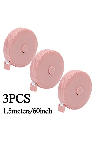 Choice 3PCS Round-Pink Sewing Tape Measure Dual Sided Retractable Ruler with ...