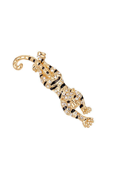 Choice gold women men diamond tiger brooch retro animal corsage clothing acce...