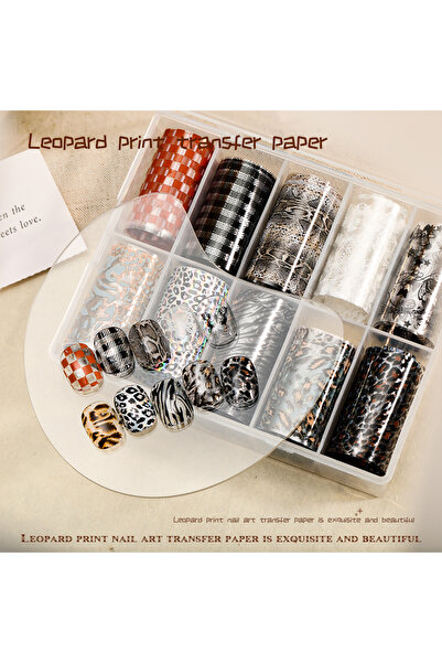 Choice Z1TZ315-02-xsh 10 لفات من ورق نقل بنقشة جلد النمر قابل للذوبان في الما...