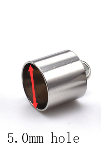 Choice 20 قطعة من أطراف أسلاك جلدية من الفولاذ المقاوم للصدأ بفتحة 5.0 مم، مث...