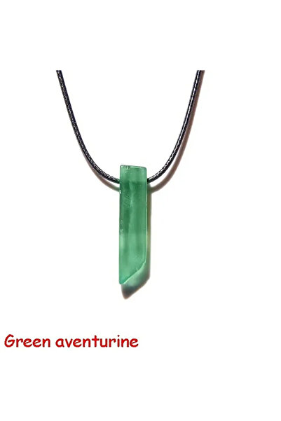 Choice قلادة من حجر أفينتورين أخضر خام، بتصميم شرائح، مناسبة للعلاج بتقنية ال...