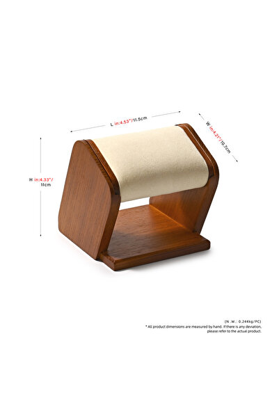 Choice منظم مجوهرات خشبي قابل للإزالة من المخمل البيج، حامل عرض ساعات، حامل ت...