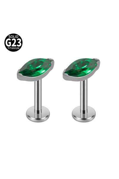 Choice لابريت هندسي للجسم 1.2 × 6 مم، مجوهرات ثقب الشفاه، قطعتان من الزركونيا...