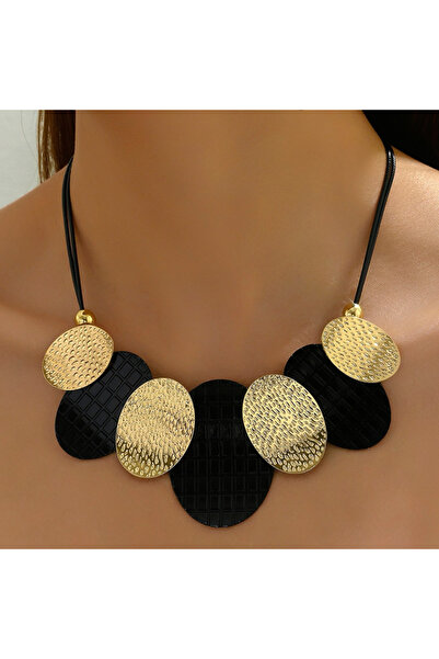 Choice قلادات أنيقة بتصميم عصري من سلسلة حبل ذهبية اللون، قلادات بيضاوية الشك...