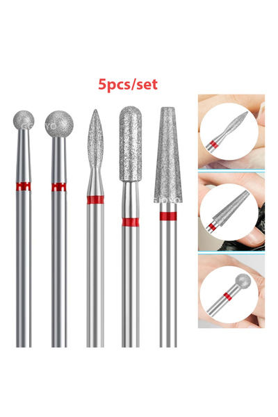 Choice 5pcs 5pcs/set Diamond Sand Nail Files Drill Cuticle Polishing Bit Nail...