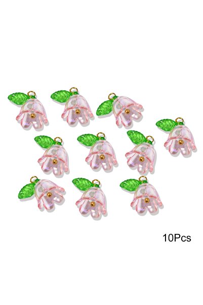 Choice 03 10 قطع من قلادات زهرة الزنبق الأكريليكية، قلادات صغيرة رائعة للقلائ...