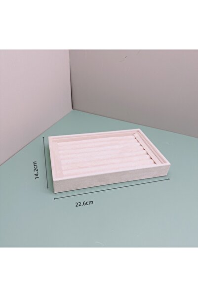 Choice منظم أقراط وخواتم من جلد الغزال المخملي البيج، حامل عرض مجوهرات، رف عرض