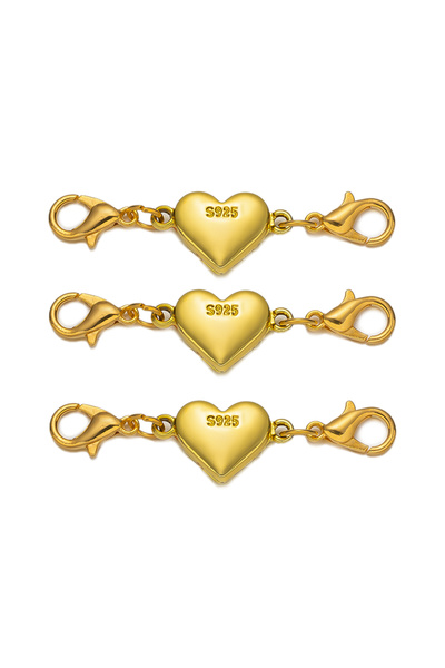 Choice مجموعة من 5 قطع من مشابك المجوهرات المغناطيسية الذهبية على شكل قلب، مش...
