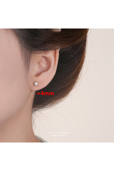 Choice أقراط صغيرة مرصعة باللؤلؤ من الفضة الإسترليني عيار 925 من إنزات، مقاس ...