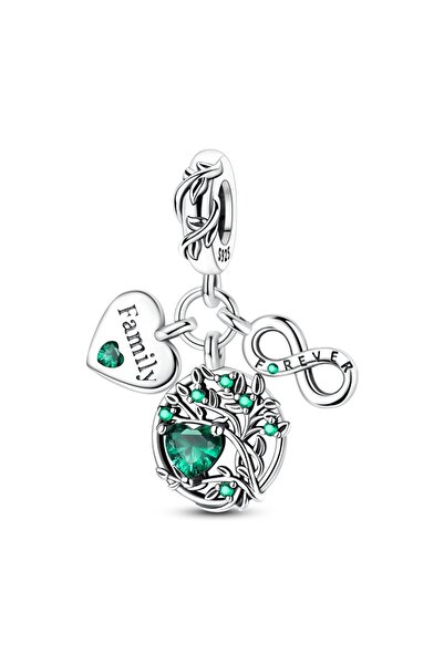 Choice KTC2039 Original 925 Sterling Silver Charm Bead Classic Green Zircon F...