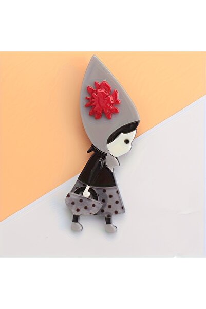 Choice Q7-2-7375 بروش نسائي أنيق على شكل شخصية أكريليك، إكسسوارات بسيطة