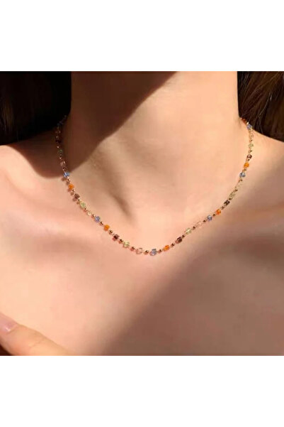 Choice YG4015-1 Simple Colorful Square Acrylic Choker Fashion Gold Color Bead...