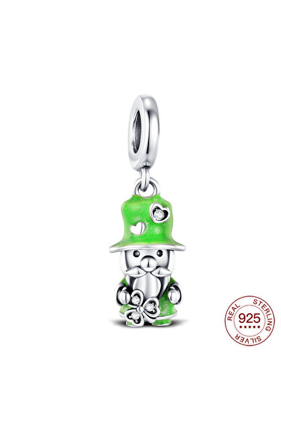 Choice NBC0614 تعليقة فضية عيار 925 بتصميم زهرة البرسيم الأخضر وقوس قزح وحافر...