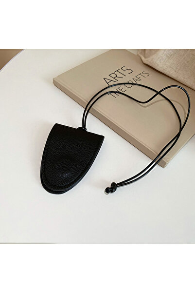 Choice قلادة بمشبك نظارات أسود اللون بتصميم كلاسيكي، مصنوعة من الجلد، بتصميم ...