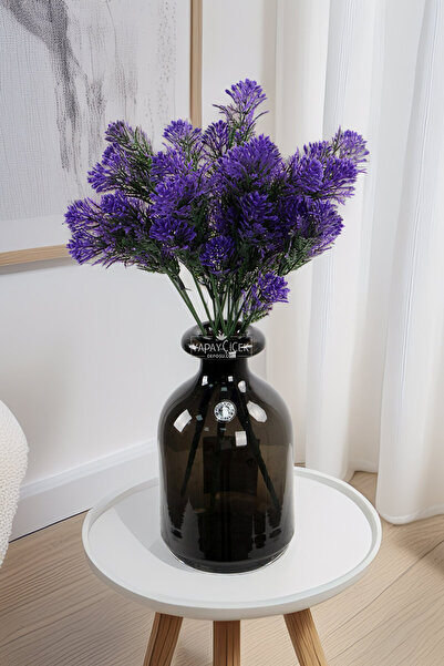 Yapay Çiçek Deposu نبات صناعي 5 فروع نبات التورمالين 30 سم أرجواني