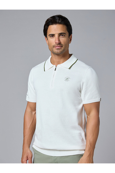Mannerism White Cotton Zipper Polo