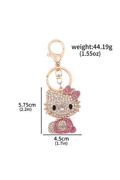 Miniso BG00103-02 Hello Kitty Jewelry Rhinestone Crystal Kitty Cat Shape Pend...