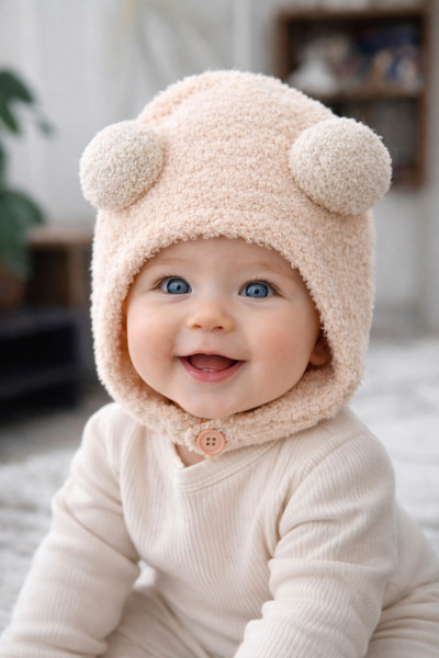 greenmoss Knitted Eared Baby Beanie