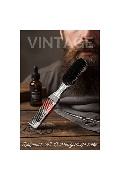 CT STONES Bfs Vintage Beard Mustache Combing Brush Perie și pieptene pentru b...
