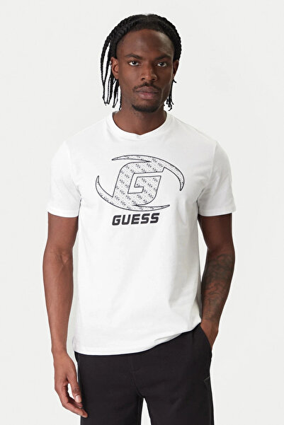 Guess Kele Crew Neck Short Sleeve Men's White T-Shirt Z6Ri06I3Z14-G011