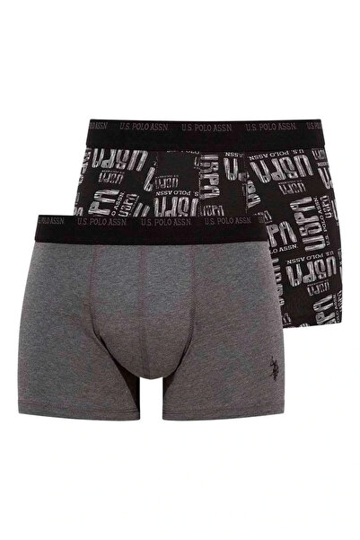 U.S. Polo Assn. Men's Gray Melange - Navy Blue 2-Piece Boxer 80350