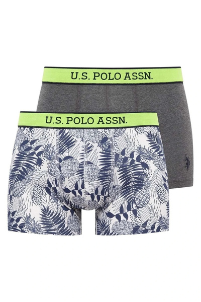 U.S. Polo Assn. Boxeri cu imprimeu gri pentru bărbați, pachet de 2