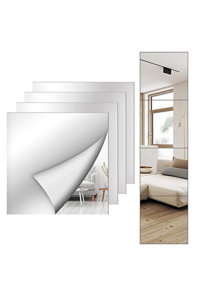 Sumkyle 4 Pack Wall Mirror Full Length, 30 x 30cm Acrylic Mirror Tiles, Shatt...