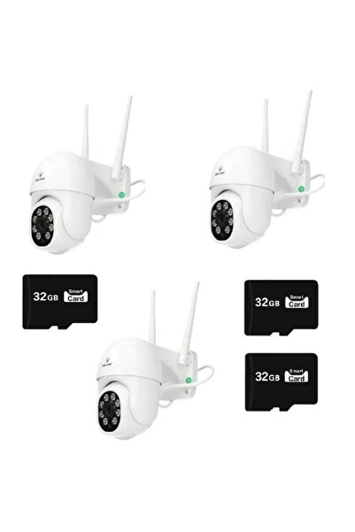 OEM Set of 3 x Jortan Video Surveillance Cameras, 32 LEDs, Rotating, Infrared...