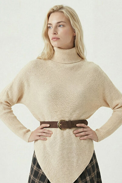 Lovelyİstanbul Рибальський комір Асиметричний Oversize Трикотажний светр LDP0...