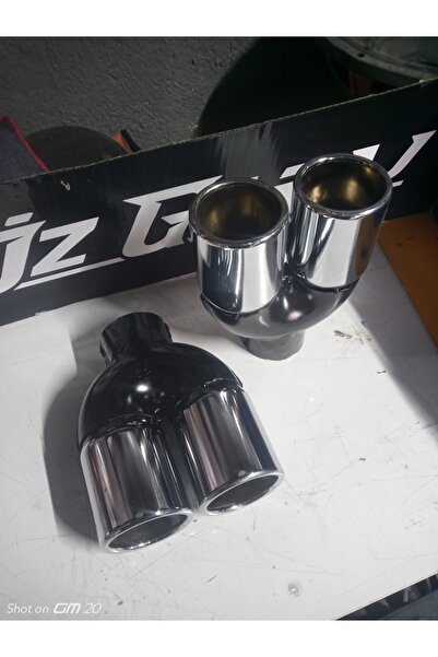öz garaj Düz kesim çift çıkış egzoz ucu 76mm