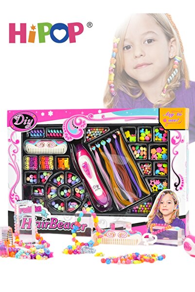 HIPOP مجموعة أدوات تصفيف الشعر بالخرز بطول 50 سم، أدوات تصفيف الضفائر، مجموعة...