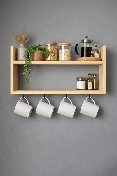 Marmara Raf Sistemleri Dekoratif çok yönlü ahşap mutfak rafı