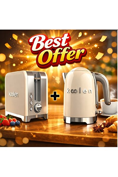 Koolen 2200W Stainless Steel Electric Kettle + Colin Cream Toaster - Special ...